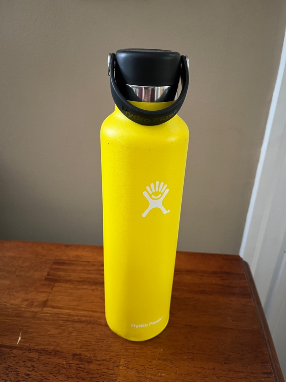 Hydro Flask Yellow Bottle with Black Loop Cap